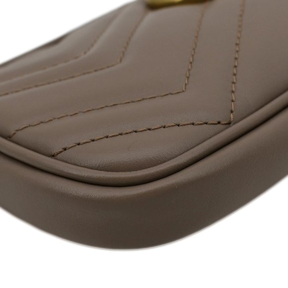 GUCCI  Mini GG Marmont Chain Leather Crossbody Bag Dusty Pink - Picture 9 of 13